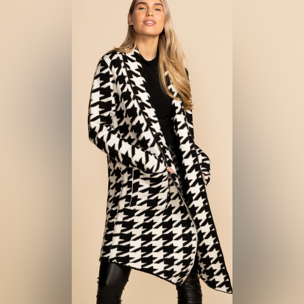 NWT PINK MARTINI STOCKPORT SWEATER / COAT IN HERRINGBONE